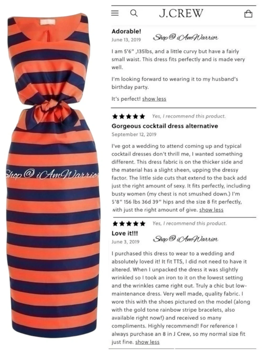 J.Crew Collection NWT tie waist striped midi Mandy Moore dress *shop@iamwarrior